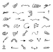 Vector set of hand drawn arrows, elements for presentation