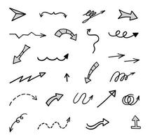 Vector set of hand drawn arrows, elements for presentation