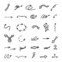 Vector set of hand drawn arrows, elements for presentation