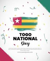 día nacional de togo. banner, tarjeta de felicitación, diseño de volante. diseño de plantilla de cartel vector