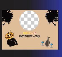 invitación festival de halloween tarjeta redes sociales plantilla editable vector