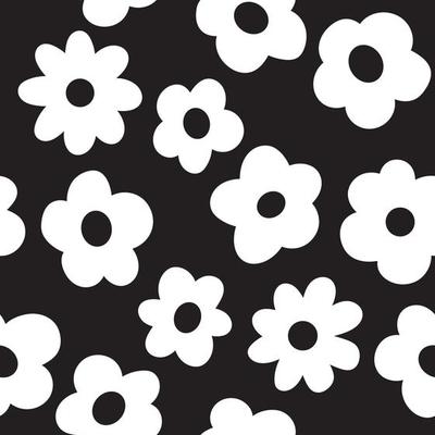 Flower Pattern Black And White Vector Art, Icons, and Graphics for Free ...