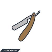 straight razor icon logo vector illustration. straight razor symbol template for graphic and web design collection