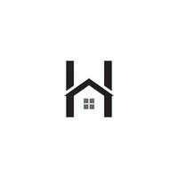 Letter H and House logo or icon design vector