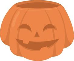 Smiling jack o lantern semi flat color vector object