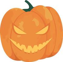 Halloween pumpkin semi flat color vector object