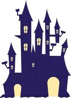 Creepy castle semi flat color vector object. Full sized item on white. Haunted mansion. Towers and windows. Large building simple cartoon style illustration for web graphic design and animation