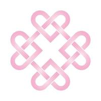 Celtic knot amulet for love. seamless decorative element. Heart knot talisman. Vector illustration