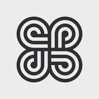 Celtic knot symbol design template. Endless loop. Interconnected circular shapes. Cross Vector illustration