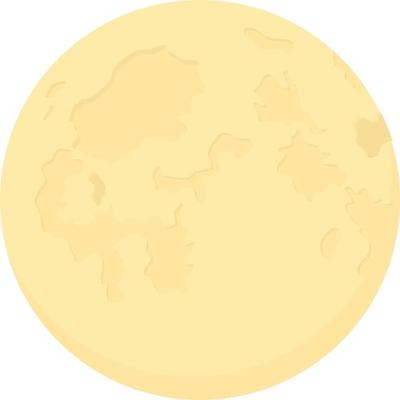 Full moon semi flat color vector object