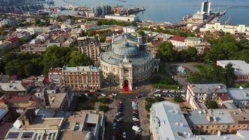 antenne visie van de stad en haven van Odessa video