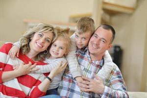 happy young family at home photo