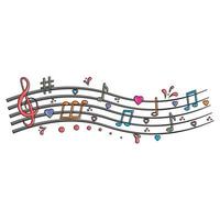 Musical notes, vector isolated illustration