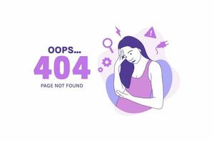 Illustrations Arms Crossed angry woman for Oops 404 error design concept landing page vector