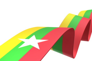 conception du drapeau du myanmar élément de bannière de la fête de l'indépendance nationale fond transparent png