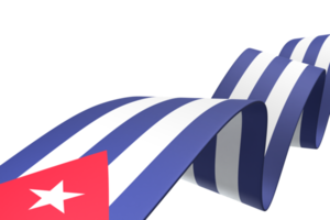 Cuba flag design national independence day banner element transparent background png