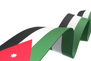 Jordan flag design national independence day banner element transparent background png