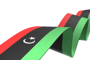 diseño de bandera de libia día de la independencia nacional elemento de banner fondo transparente png