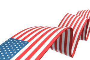 United States flag design national independence day banner element transparent background png