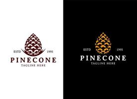 vector de diseño de logotipo elegante de lujo de cono de pino