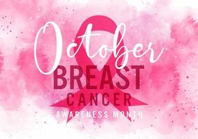 Watercolour breast cancer awareness month background vector