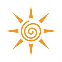 summer scribble sun line art color icon for apps or website vector