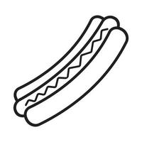 icono de arte de línea de hotdog pan o hot dog para aplicaciones y sitios web vector