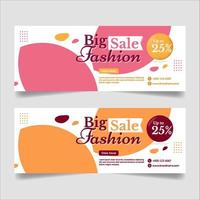 Big sale fashion social media cover web banner template vector