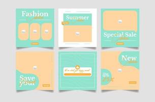 Fashion sale promotion banner social media pack template vector