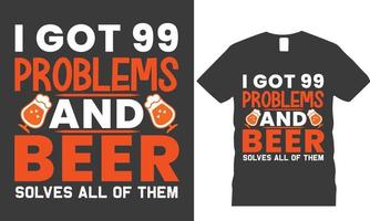 diseño de camiseta de cerveza vector