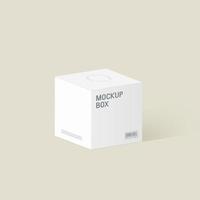 Realistic package box in white colors. Square open box mock up. vector