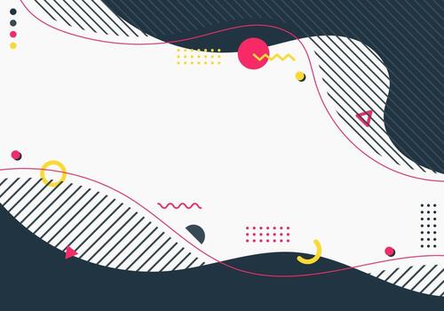 Abstract background fluid or liquid organic forms dynamic waves and geometric elements lines pattern on white background vector