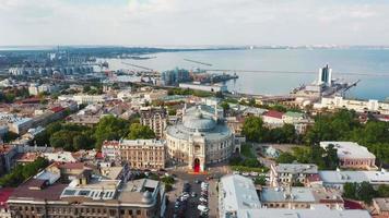 Aerial view of the city and port of Odessa video