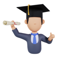 3d abschluss studenten bildung illustration premium png