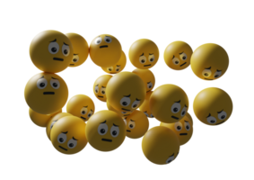 3D render ilustração emoji do personagem de rostos emoticon. emojis ou emoticons flutuantes perfeitos para mídia social de fundo post banner promoção de ativos de design gráfico e muito mais png