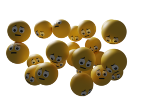 3D render ilustração emoji do personagem de rostos emoticon. emojis ou emoticons flutuantes perfeitos para mídia social de fundo post banner promoção de ativos de design gráfico e muito mais png