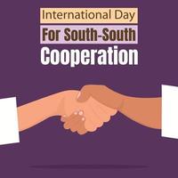 illustration vector graphic of a pair of hands shaking hands in cooperation, perfect for international day, south-south cooperation, celebrate, greeting card, business, etc.