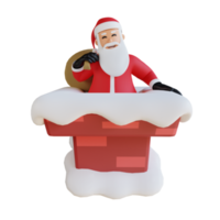 ilustración de personaje 3d de mascota de santa claus feliz png