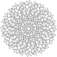 Mandala from many different triangles, meditative coloring page vector