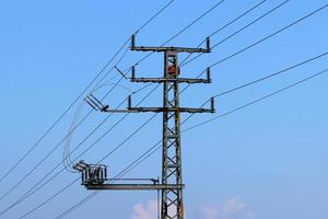 Electrical wires carrying high voltage current. photo