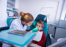 Young boy in a dental surgery photo