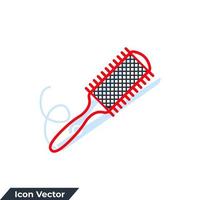 Ilustración de vector de logotipo de icono de cepillo de pelo. plantilla de símbolo de peine para la colección de diseño gráfico y web