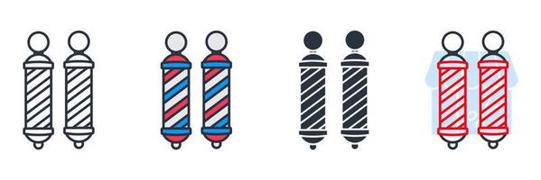 barber pole icon logo vector illustration. barber pole symbol template for graphic and web design collection