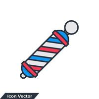 Ilustración de vector de logotipo de icono de poste de peluquero. plantilla de símbolo de poste de barbero para la colección de diseño gráfico y web