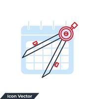 ilustración vectorial del logotipo del icono de la brújula. plantilla de símbolo divisor de brújula para la colección de diseño gráfico y web vector