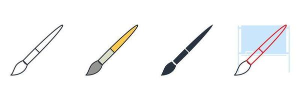 brush icon logo vector illustration. paint brush symbol template for graphic and web design collection