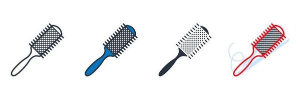 hair brush icon logo vector illustration. comb symbol template for graphic and web design collection