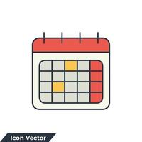 ilustración de vector de logotipo de icono de calendario. plantilla de símbolo de gestión del tiempo para la colección de diseño gráfico y web