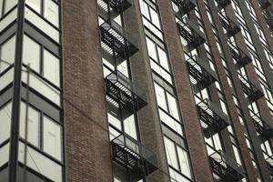 Windows in the building. Air conditioners are not installed in the grid. photo