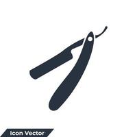 straight razor icon logo vector illustration. straight razor symbol template for graphic and web design collection